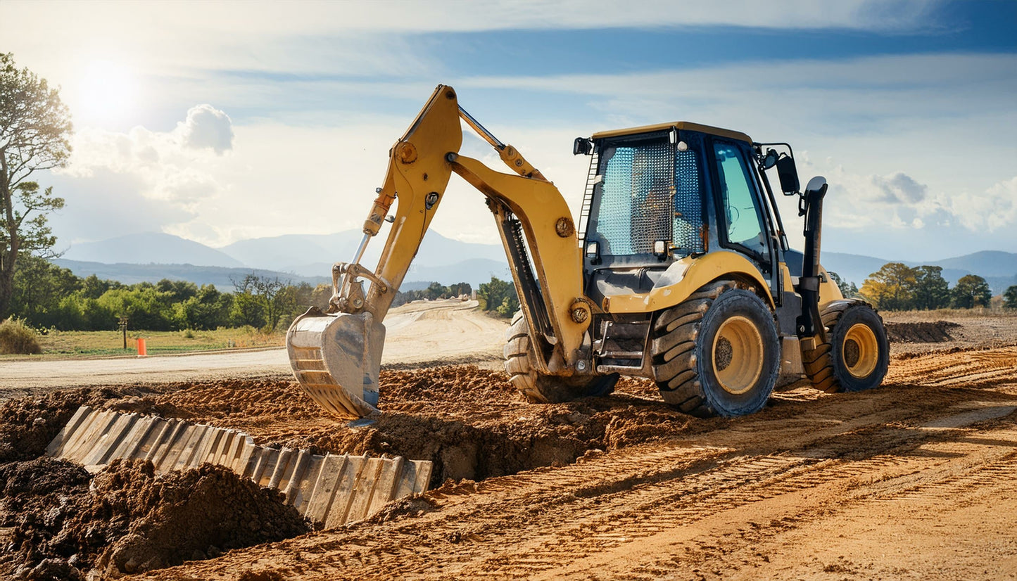 Titelbild Backhoe Loader bei der Arbeit