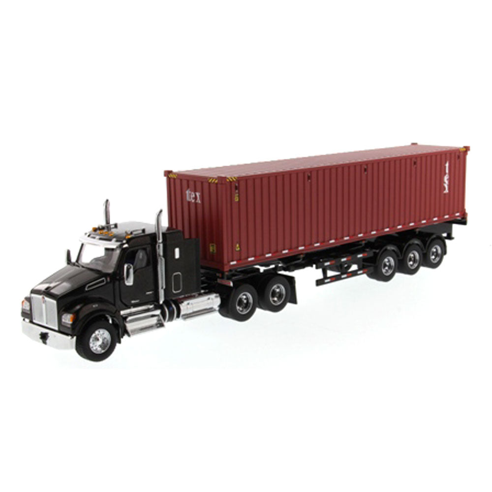 Diecast Masters 71060 lkw kenworth t880 sffa schlafkabine auflieger doppelachse schwarz w 40ft sea container 1:50 1