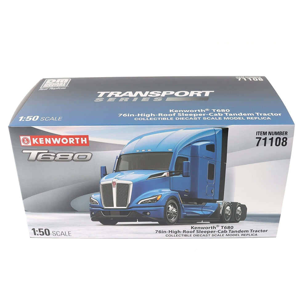 Diecast Masters 71108 lkw kenworth t680 next gen 76in high roof sleeper cab auflieger doppelachse deep blau 1:50 2
