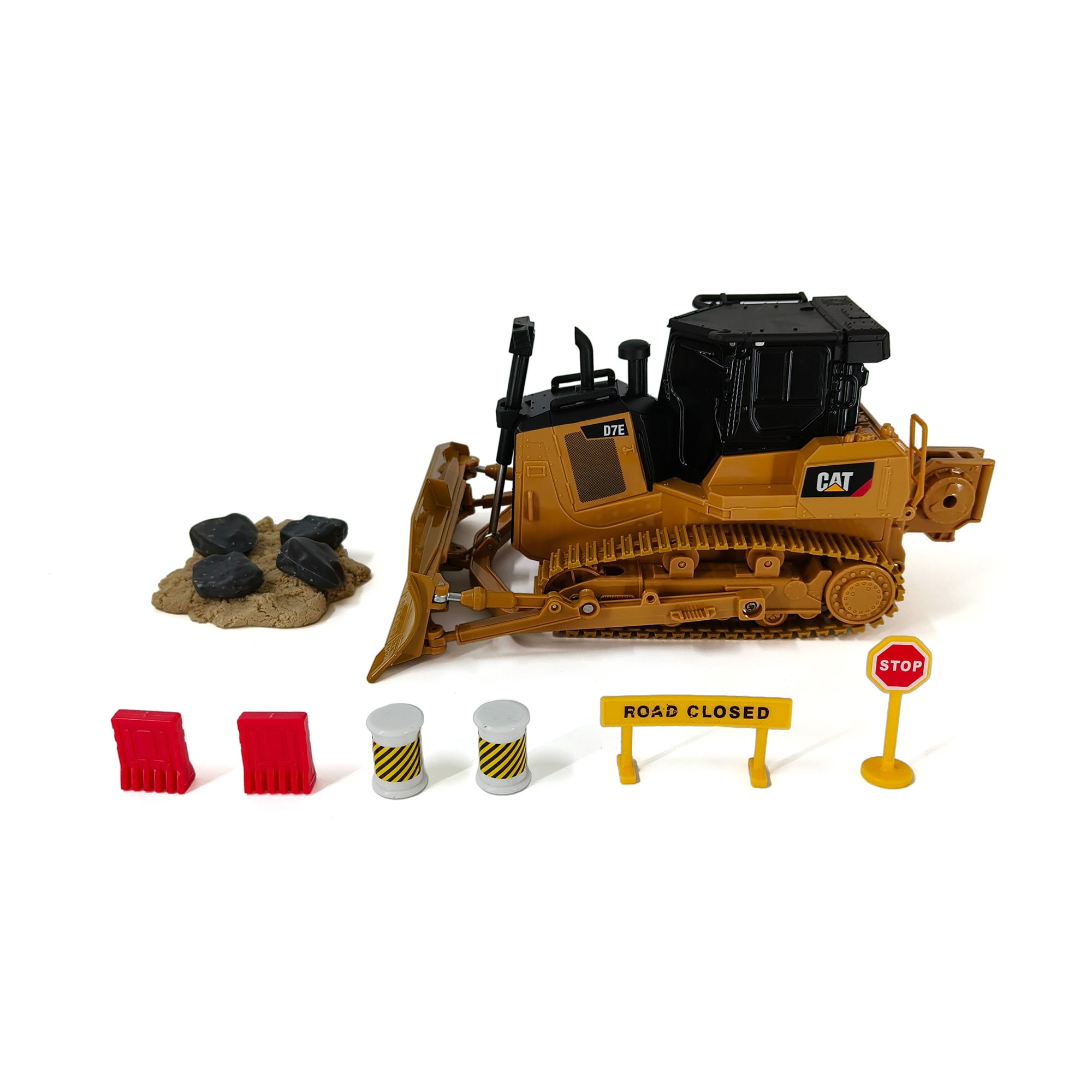 Cat D7E Track-Type Tractor Toy with accessories 1:32 – DieCastEurope