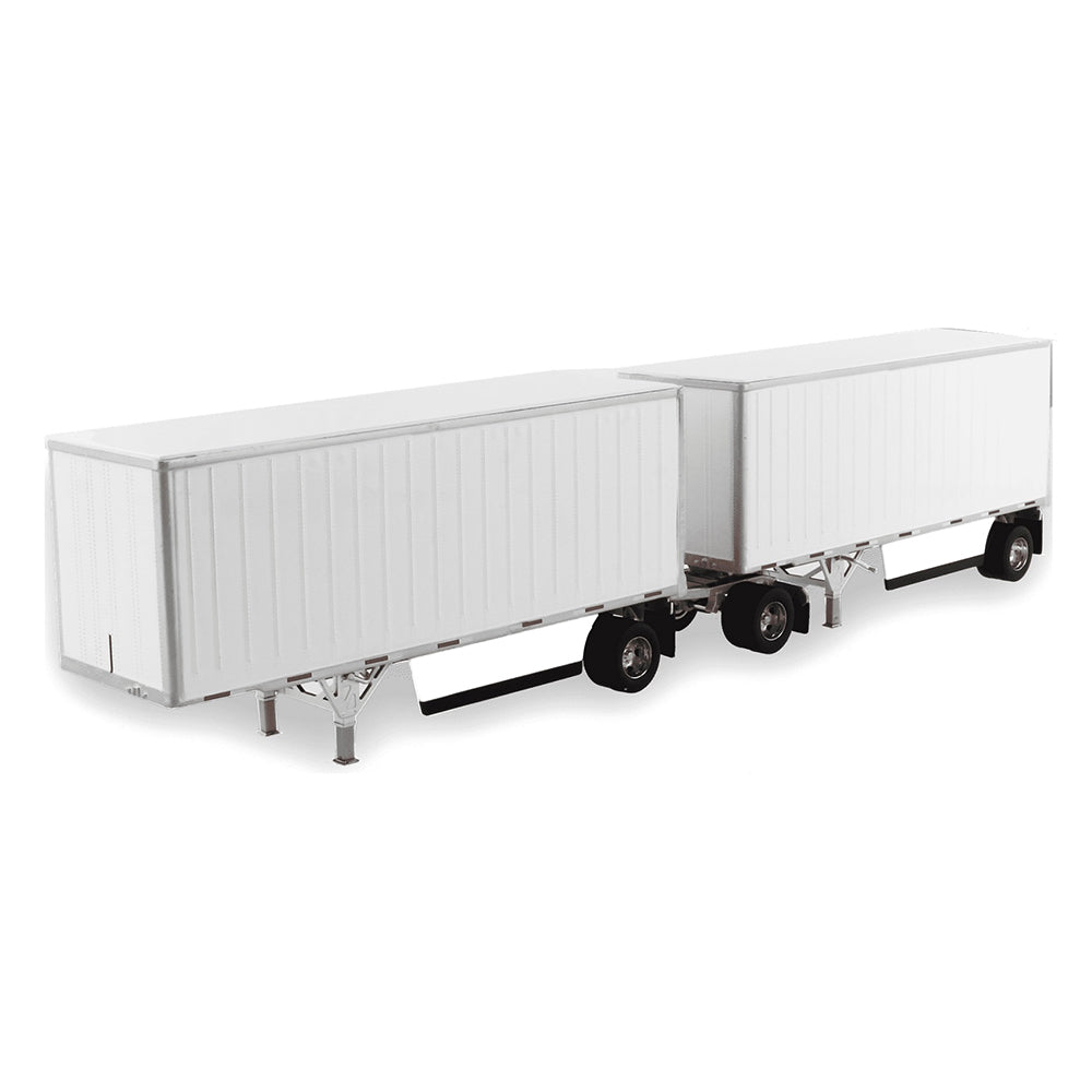 Diecast Masters 91036 wabash national 28ft pup trailers x 2 with dolly weiss 1:50 1
